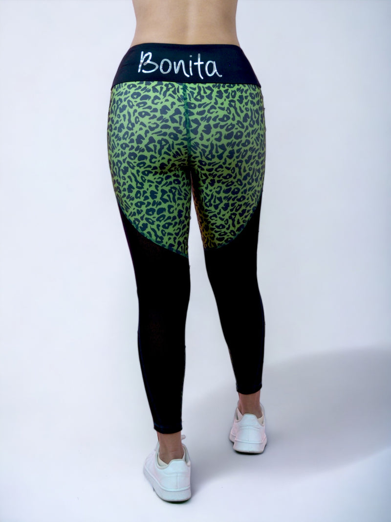 Leggins Mujer Animal Print Jaguar Verde | Bonita & Fitness